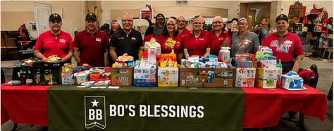 Bo's Blessings volunteers with donated supplies